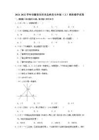 2021-2022学年安徽省安庆市岳西县七年级（上）期末数学试卷