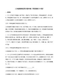 苏科版九年级数学上学期期末复习专题 二次函数的应用大题专练