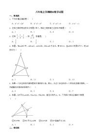 吉林省四平市铁东区2022年八年级上学期期末数学试题及答案