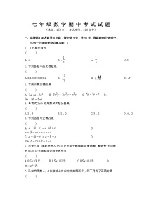 江苏省盐城市射阳外国语学校2022-2023学年七年级上学期期中数学试题