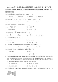 2021-2022学年湖北省武汉市东湖高新区七年级（上）期中数学试卷