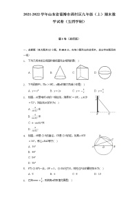 2021-2022学年山东省淄博市周村区九年级（上）期末数学试卷（五四学制）（含解析）