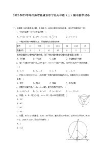 2022-2023学年江苏省盐城市阜宁县九年级（上）期中数学试卷（含解析）