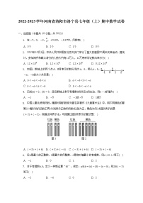 河南省洛阳市洛宁县2022-2023学年七年级上学期期中数学试卷(含答案)