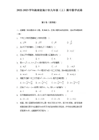 海南省海口市2022-2023学年九年级上学期期中数学试卷(含答案)