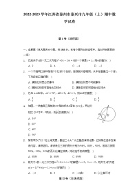 江苏省泰州市泰兴市2022-2023学年九年级上学期期中数学试卷(含答案)