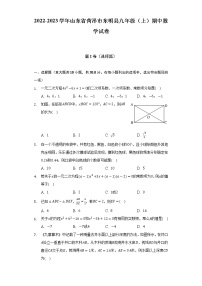 2022-2023学年山东省菏泽市东明县九年级（上）期中数学试卷(解析版)