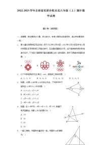 2022-2023学年吉林省松原市乾安县八年级（上）期中数学试卷(解析版)