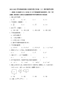 海南省海口市部分校2022-2023学年八年级上学期期中数学试卷(含答案)