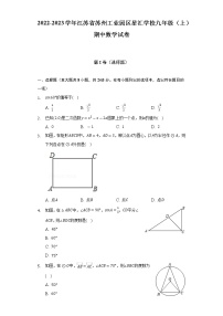 2022-2023学年江苏省苏州工业园区星汇学校九年级（上）期中数学试卷（含解析）