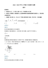 河南省郑州市中原区第七十三中学2022-2023学年八年级上学期期中数学试题(含答案)