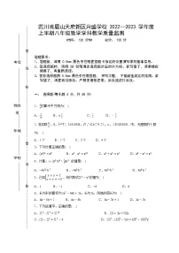 四川省眉山天府新区兴盛学校 2022—2023 学年 八年级上学期 数学学科教学质量监测(含答案)