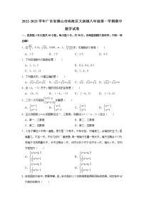 广东省佛山市南海区大沥镇2022-2023学年八年级上学期期中数学试卷(含答案)