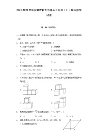 2021-2022学年安徽省宿州市萧县九年级（上）期末数学试卷(含解析 )