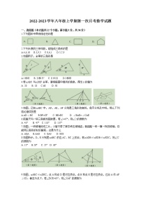2022-2023学年人教版八年级上学期第一次月考数学试题（含答案）