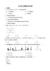 广东省清远市2022年九年级上学期期末数学试题及答案