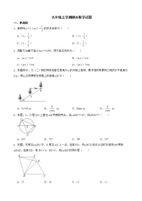 山西省阳泉市盂县2022年九年级上学期期末数学试题及答案