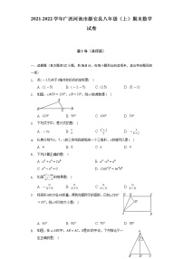 2021-2022学年广西河池市都安县八年级（上）期末数学试卷（含解析）