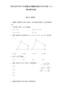 2022-2023学年广东省佛山市顺德区翁佑中学九年级（上）期中数学试卷（含解析）