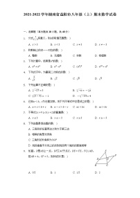 2021-2022学年湖南省益阳市八年级（上）期末数学试卷（含解析）