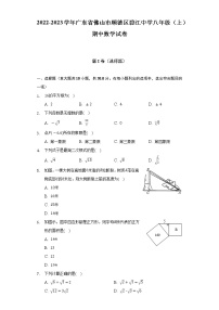 2022-2023学年广东省佛山市顺德区碧江中学八年级（上）期中数学试卷（含解析）