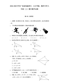 广东省珠海四中、立才学校、梅华中学2022-2023学年八年级上学期期中数学试卷(含答案)