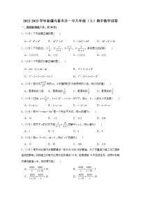 新疆维吾尔自治区乌鲁木齐市第一中学2022-2023学年八年级上学期期中数学试卷(含答案)