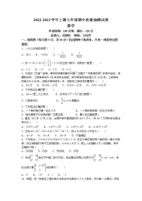 河南省新乡市卫滨区第二十二中学2022-2023学年七年级上学期期中数学试题(无答案)