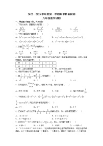 山东省威海市环翠区2022-2023学年八年级上学期期中数学试题(无答案)