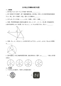 云南省红河哈尼族彝族自治州个旧市2022年九年级上学期期末数学试题（附答案）