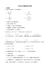 云南省红河哈尼族彝族自治州建水县2022年九年级上学期期末数学试题（附答案）