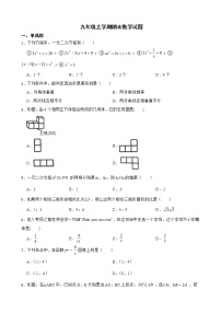 广东省河源市江东新区2022年九年级上学期期末数学试题及答案