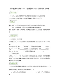 初中数学人教版九年级上册22.2二次函数与一元二次方程学案设计