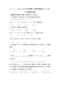 广东省茂名市高州市第一中学附属实验中学2022-2023学年八年级上学期12月月考数学试题(含答案)