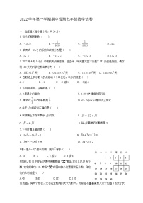 浙江省乐清市英华学校2022-2023学年七年级上学期期中检测数学试题(含答案)