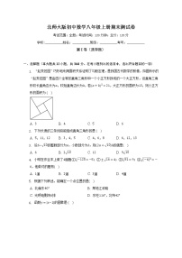 北师大版初中数学八年级上册期末测试卷（标准难度）（含答案解析）