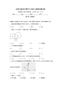 北师大版初中数学八年级上册期末测试卷（较易）（含答案解析）