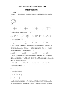 北师大版七年级数学上册期末复习综合训练（含答案）