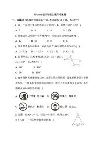 四川省广安中学2022-2023学年八年级上学期第一次月考数学试题(含答案)