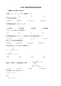 七年级下册数学期末测试卷附答案