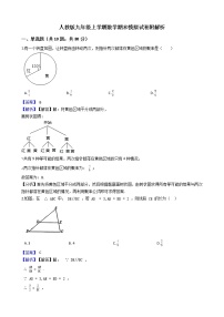 人教版九年级上学期数学期末模拟试卷附解析