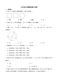 云南省文山壮族苗族自治州砚山县2022年九年级上学期期末数学试题及答案