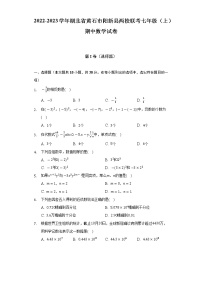 湖北省黄石市阳新县两校联考2022-2023学年七年级上学期期中数学试卷(含答案)