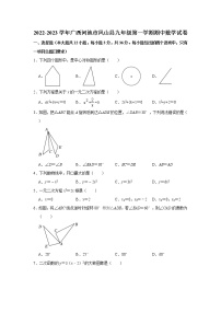 广西河池市凤山县2022-2023学年九年级上学期期中数学试卷(含答案)