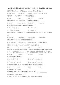 2023届中考数学高频考点专项练习:专题二 考点06 因式分解(A)