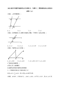 2023届中考数学高频考点专项练习：专题十二 图形的初步认识综合训练（A）