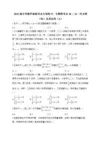 2023届中考数学高频考点专项练习：专题四 考点10 二元一次方程（组）及其应用（A）