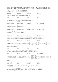 2023届中考数学高频考点专项练习：专题一 考点02 二次根式（B）