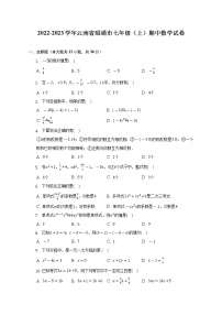 云南省昭通市2022-2023学年七年级上学期期中数学试卷 (含答案)