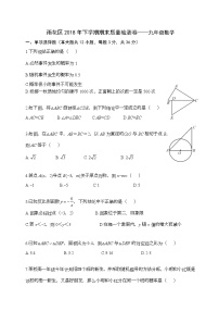 2018雨花区九年级下学期期末质量检测卷数学试卷